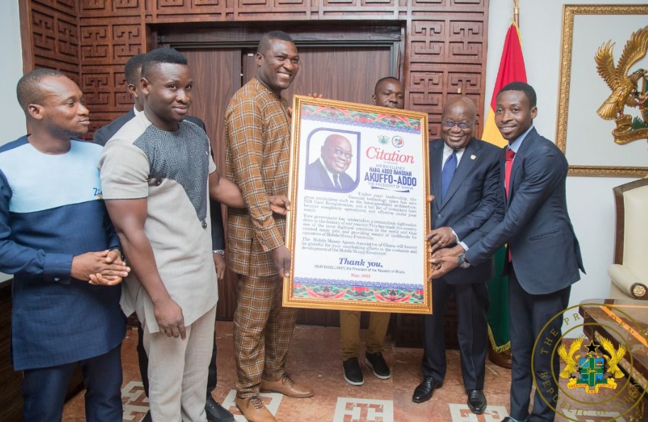 Featured image for “MoMo Agents Association presents citation to Nana Akufo-Addo”