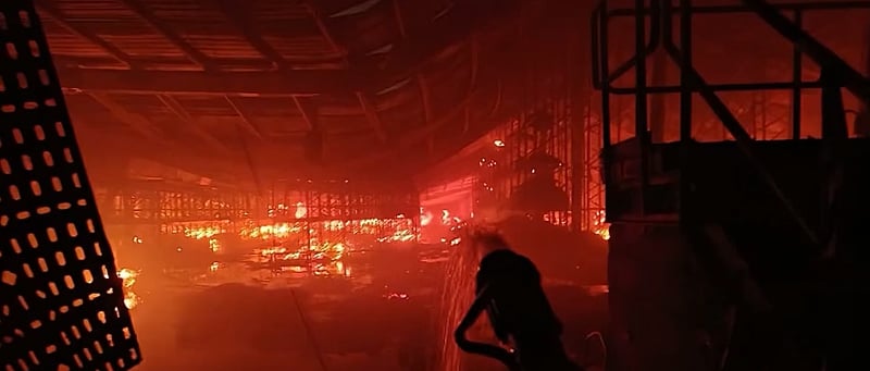 Featured image for “Fire engulfs Melcom Warehouse at Tema Free Zones enclave”