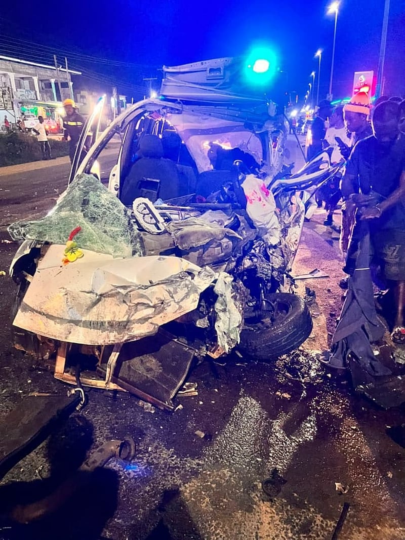 Featured image for “Two killed, seven injured in Sienta-MMT bus crash at Assin Fosu”