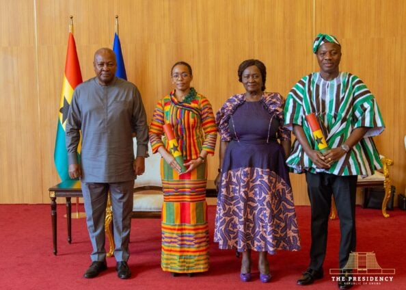 Featured image for “Mahama swears in Ayariga, Zanetor Agyeman-Rawlings as ministers”