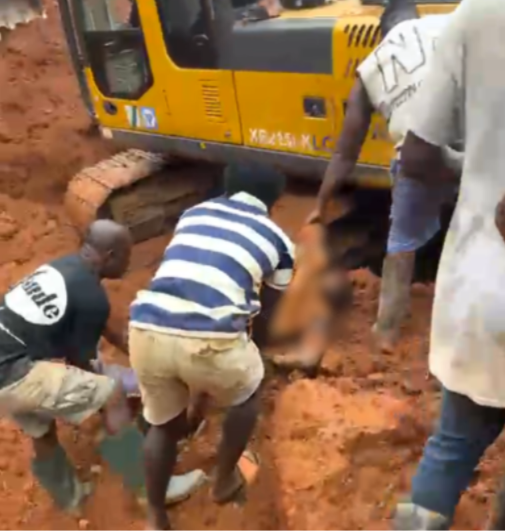 Featured image for “Seven dead, four trapped after galamsey pit collapses at Asaman Tamfoe”