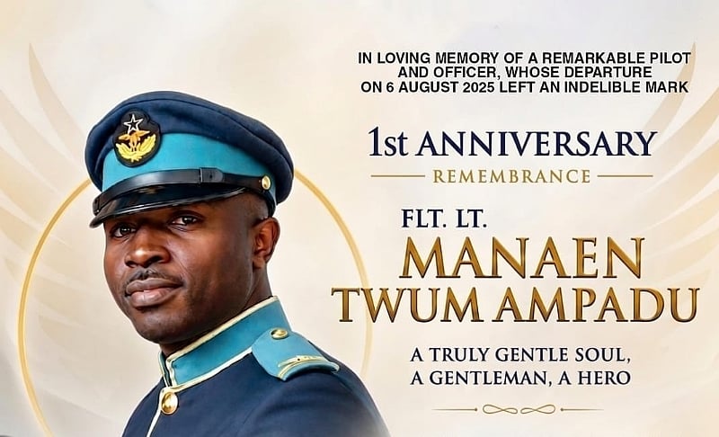 Featured image for “August 6 helicopter crash: Family remembers Flt. Lt. Manaen Twum Ampadu one year after final flight”