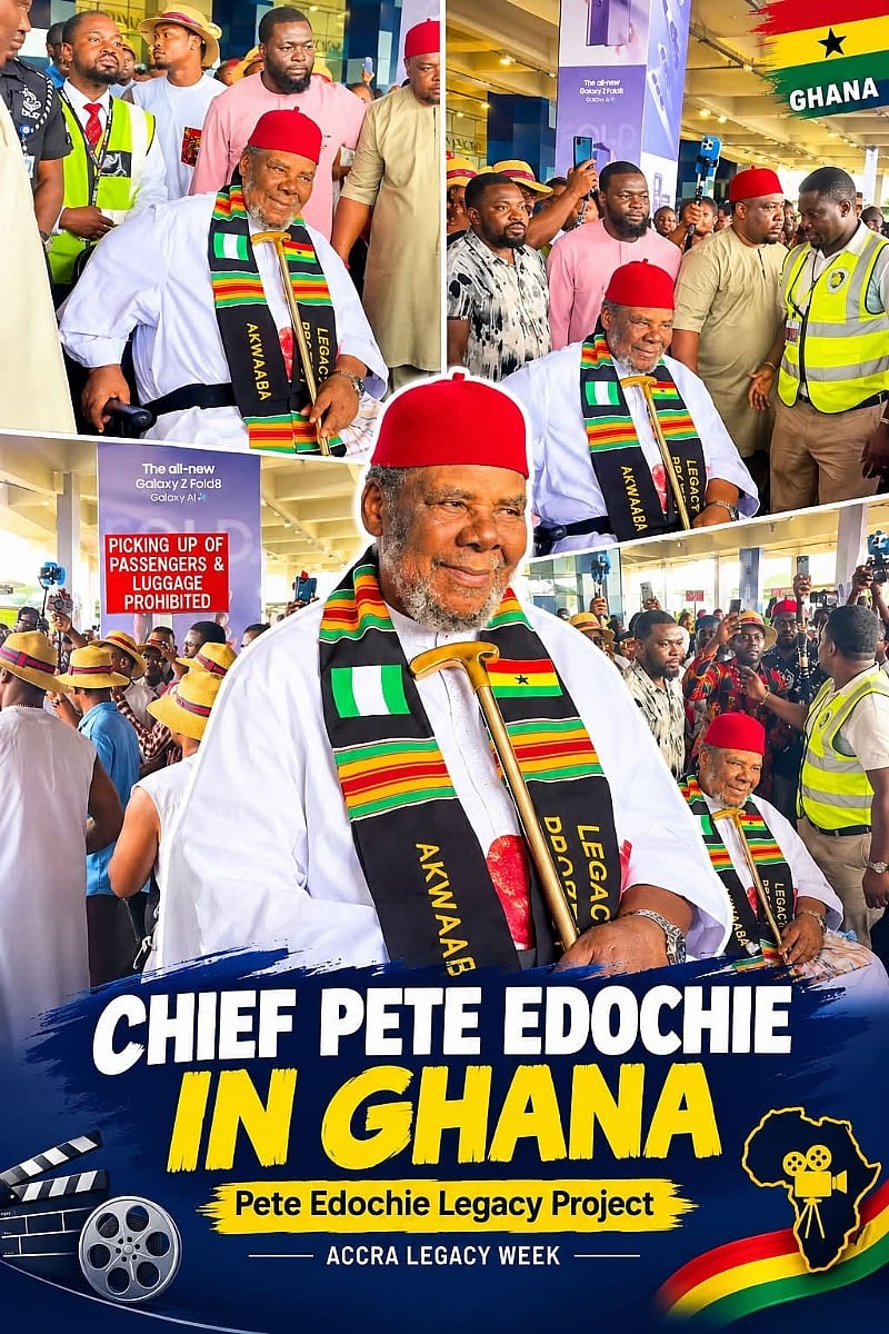Featured image for “Pete Edochie arrives in Ghana to launch legacy project”