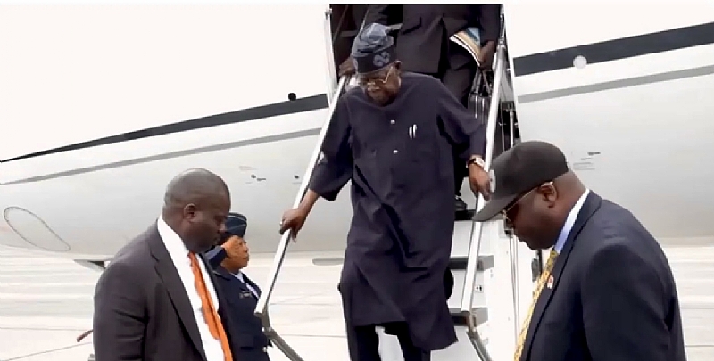 Featured image for “President Tinubu Lands In Lagos After Europe Vacation”